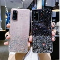 thumbnail image 2 of Clear Glitter Silicone Phone Case for Samsung Galaxy Note 20 10 Ultra Pro A03S A02 A50 S A30 A41 A31 A21, Stylish Back Cover with Precise Holes(Transparent,A21), 2 of 6