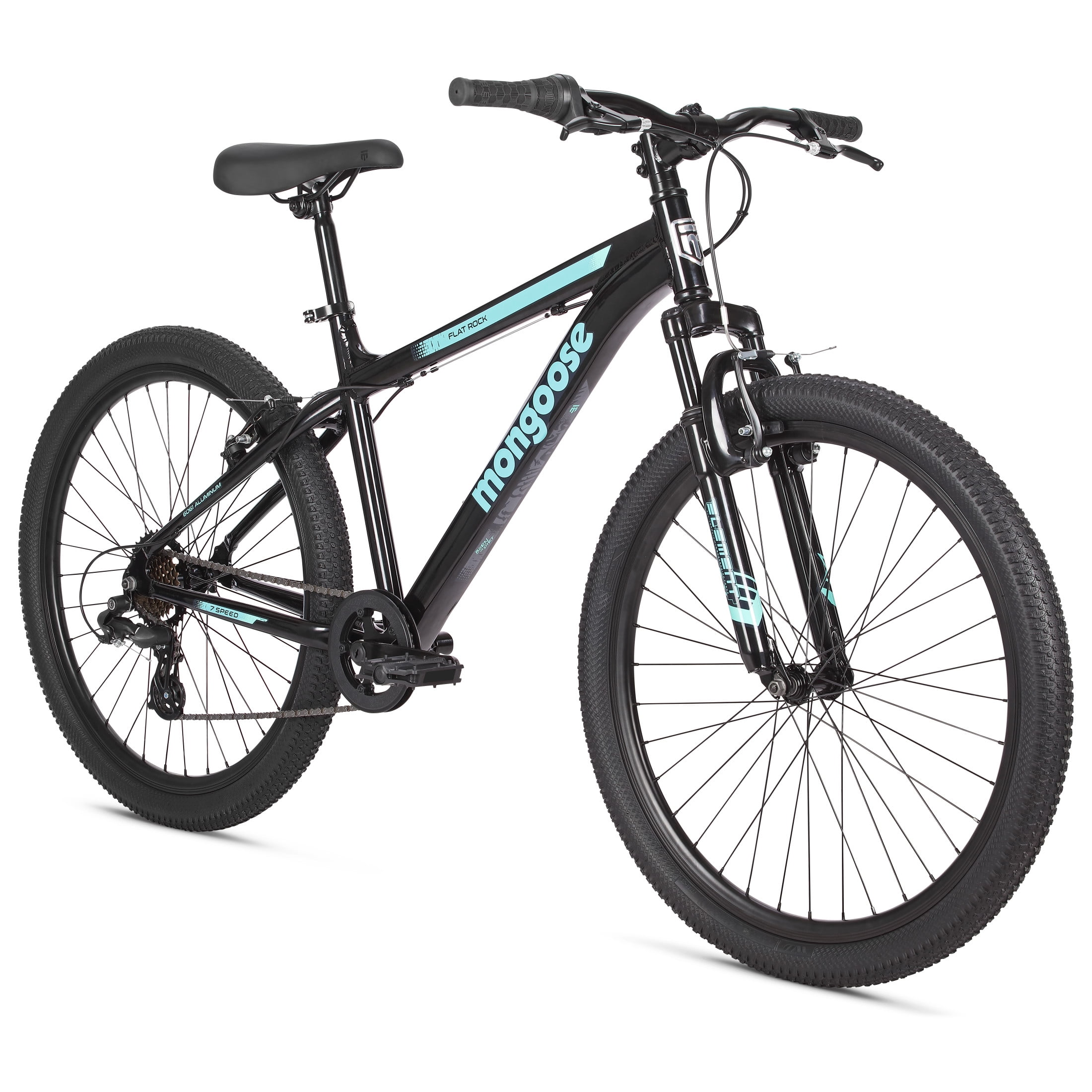 Mongoose Flatrock Mountain Bike, 26 Inch Wheels, Ages 14+, Black