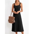 thumbnail image 5 of PRETTYGARDEN Spring Dresses for Women Summer Casual Sleeveless Square Neck A Line Knit Pleated Midi Cocktail Party Dress, 5 of 8