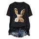 thumbnail image 5 of Tops de Cuello Alto para las Mujeres Amante Impreso Camiseta Cuello Redondo Manga Corta, Poliéster Spandex, 5 of 7