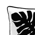 thumbnail image 4 of Jordan Manufacturing 16" x 16" Cabana Palm Black and White Leaves Square Outdoor Throw Pillow with Welt, 4 of 9