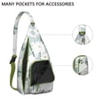 thumbnail image 3 of Vintage Floral Sling Backpack - Retro Daisy & White Blooms Pattern, Fashionable Multi-Functional Bag, 3 of 4