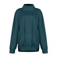thumbnail image 2 of NMMUED Mock Neck Sweatshirts for Women Sweatshirts for Women Loose Fit Sweatshirt with Pockets Baggy Sweatshirt Oversized Sweatshirt for Women Womens Oversized Sweatshirt Navy 3XL, 2 of 6