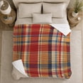 thumbnail image 5 of Autumn Plaid Harvest Living Room, Festive autumn celebration Scene, Warm Flannel Blanket for Living Room and Reading Nook with Detailed Artwork, Art Lovers autumn celebration Gift, Festive Home Decor, 5 of 9