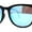 Matte Black Blue Mirror, variant on Mens Collapsible Oversize Thin Plastic Hipster Horn Rim Sunglasses Matte Black Red Mirror
