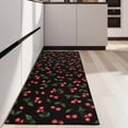 thumbnail image 4 of Black Christmas Cherry Pattern Kitchen Rug Mat,Kitchen Runner Rugs Non Skid Washable,Decorative Kitchen Floor Mats for Kitchen,Sink,Laundry,17"X47", 4 of 5