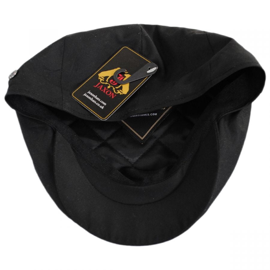 British Millerain Wax Cotton Ivy Cap - XXL - Black