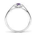thumbnail image 2 of ANGARA Natural Princess Diana Inspired Amethyst Ring with Diamond Halo in 14K White Gold for Women (Size-5x3mm) | February Birthstone, Anniversary, Jewelry Gift for Women | Natural Amethyst Ring, 2 of 9