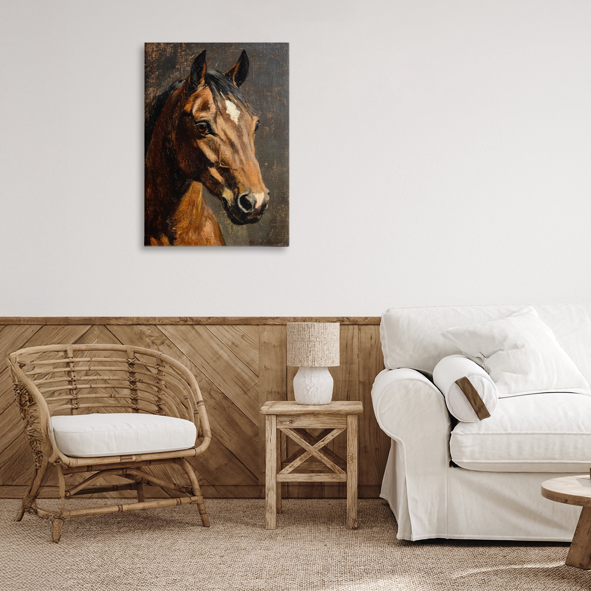 Stupell Industries Horse Portrait Study Canvas Wall Art, design by Petal Prints Design