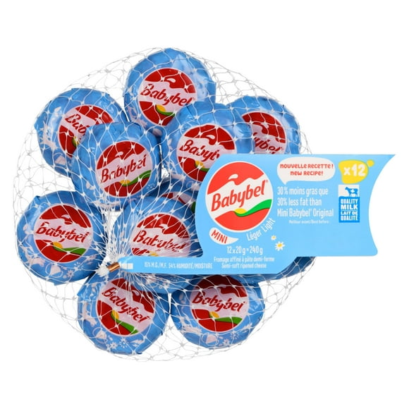 Mini Babybel collations au fromage léger 12P 12 Portions, 240 g