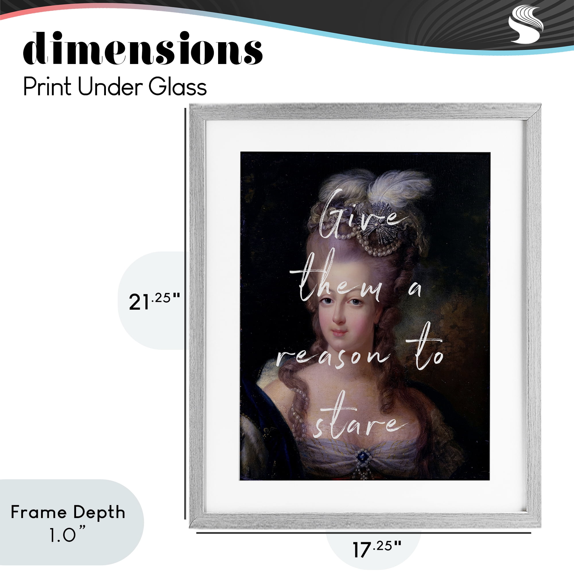 Stupell Industries Give Them A Reason To Stare Gray Framed Print Under Glass, design by Tina LeCour
