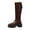 Brown, variant on Rokment Platform Knee High Boots for Women Fall Winter Fashion Leather Back Zipper Lug Sole Chunky Heeled Mid Calf Tall Dress Boots Beige Size 6