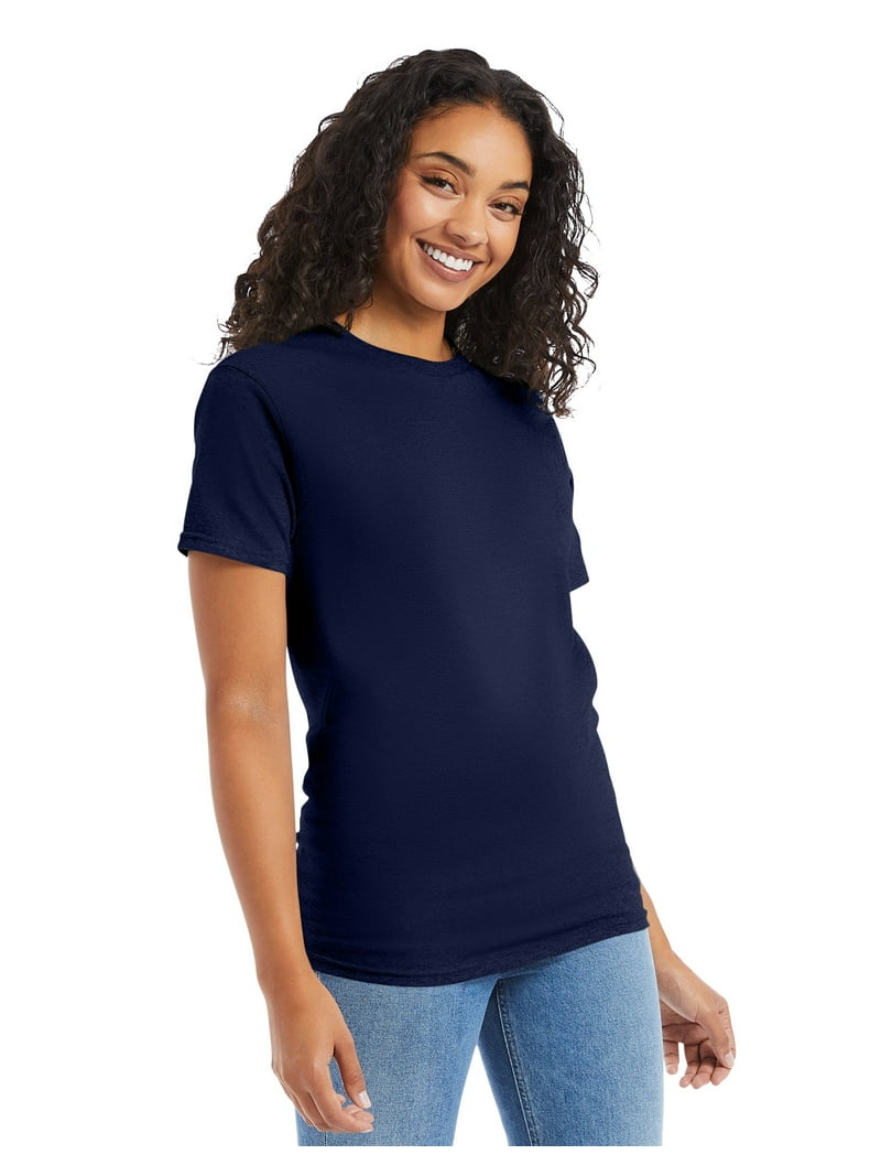 Hanes Essentials Unisex Cotton T-Shirt Navy S - Walmart.com