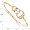 thumbnail image 4 of 14K Two-Tone Polished Diamond Trple Circle Bar 7In W/.5 Ext Bracelet (Width 3) (Length 7) - Jbsp, 4 of 5