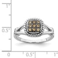 thumbnail image 5 of Sterling Silver Rhodium Plated Champagne & Clear CZ Ring QR7029, 5 of 6
