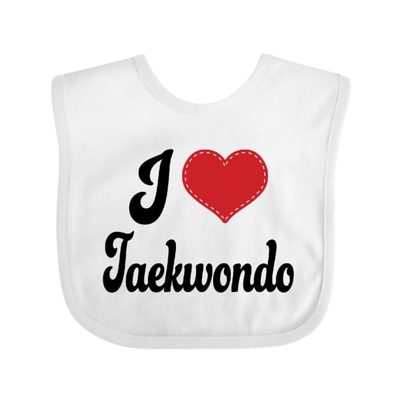 Inktastic I Love Taekwondo Boys or Girls Baby Bib