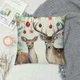 thumbnail image 2 of Leisuo Christmas Flower Throw Pillow Cover Reindeer Pillow Covers white, 2 of 5