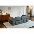 thumbnail image 5 of Sofa cama convertible con almohada cilíndrica, sofá de colchón plegable de corduro con marco de forma fija, sofá de pie para salón y dormitorio (gris), 5 of 5