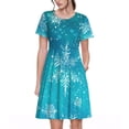 thumbnail image 1 of Disketp Christmas Snow para Vestido de Manga Corta para Mujeres, Vestidos de Verano para Mujeres, Casual y Holgado para la Playa, 1 of 6
