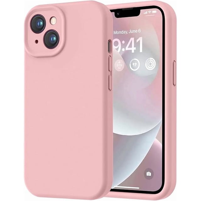 Funda de Silicona Premium, Resistente a Rayones y a Golpes. para iPhone 14 6.1", Arena Rosa.