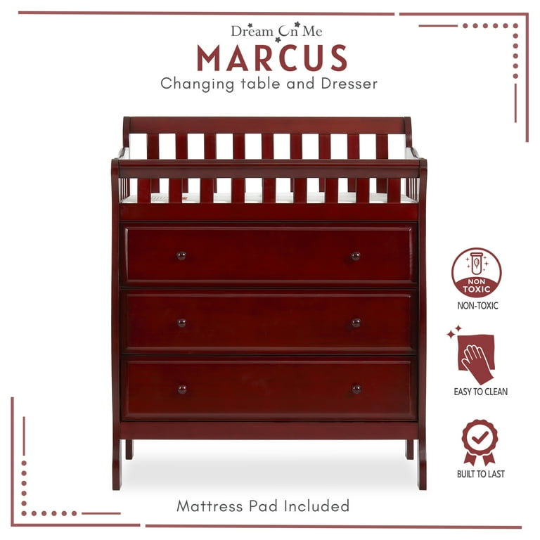Dream On Me Marcus Changing Table And Dresser Cherry