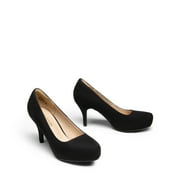 BURUDANI Women's New Classic Elegant Versatile Low Stiletto Heel Dress Platform Pumps Shoes