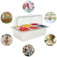 thumbnail image 6 of Ice Food Serving Display Tray with Clear Roll Top Cover 6 Pans Stainless Steel Buffet Cold Serving Seafood Fruit Party Buffet Cooling Food Dish Display Plate Holder Case with Lid, 6 of 24