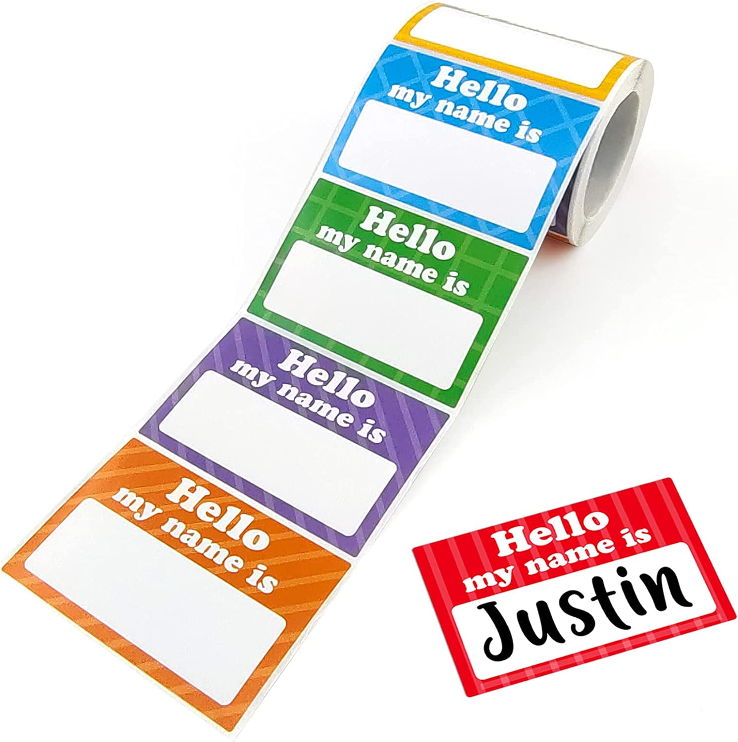 5 Colors Name Tags Stickers-3x 2 inch-250Pcs Name Labels for Office,  Meeting, Classroom, Themed Party, Clothing Labels for Nursing Home (Hello  My Name is) 