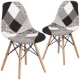 thumbnail image 1 of 2 Pk. Elon Series Turin Patchwork Fabric Chair with Wooden Legs, 1 of 9