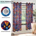 thumbnail image 3 of Yayeee Window Curtains Set of 2 for Living Room Light Filtering 63"x42", Red Geometric Eagle, 3 of 7