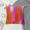 ERAPDAUR Abstract Retro 70s Pink Orange Paint Brush Throw Pillow Covers