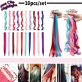 thumbnail image 3 of SEGO Party Highlights Clip in Colored Hair Extensions Colorful Hair Extensions Straight/Curly Synthetic Hairpieces, 3 of 6