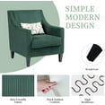 thumbnail image 4 of BISHE Mid-Century Modern Corduroy Accent Chair with Soft Cushions, Upholstered Armchair for Living Room, Bedroom, Office, Lounge, Comfortable Single Sofa Chair,Emerald, 4 of 7