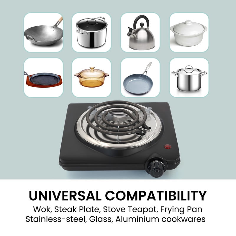 Elite Cuisine ESB050 Single Coiled Electric Burner Hot Plate