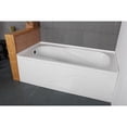 thumbnail image 4 of Aqua Eden VTAP603216L 60-Inch Acrylic Rectangular 3-Wall Alcove Tub with Anti Skid and Left Hand Drain Hole in Glossy White, 4 of 12