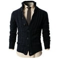 thumbnail image 3 of H2H MENS HIGH NECK TWISTED KNIT CARDIGAN SWEATER WITH BUTTON DETAILS NAVY US S/ASIA M (KMOCAL020), 3 of 6