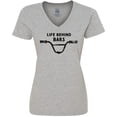 thumbnail image 3 of Inktastic Life Behind Bars BMX Women's V-Neck T-Shirt, 3 of 5