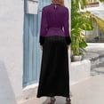 thumbnail image 3 of Vestido largo con bloques de color morado y negro, vestidos elegantes de mujer para bodas, conjuntos elegantes de mujer, 3 of 5