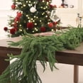 thumbnail image 2 of 9FT Christmas Norfolk Pine Garland–Artificial Real Touch Christmas Decoration for Fireplace, mantle, Stairs. Realistic Cedar Garland, 2 of 7