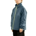 thumbnail image 4 of SERTG Kids Windproof Active Jacket Long Sleeve Solid Color Weather Casual Fall Winter Outerwear for Boys and Girls 4-16 Years(Green,4-5 Years), 4 of 5