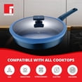 thumbnail image 3 of Gastro Non-stick Blue Frypan With Glass Lid 32cm | Induction Base & Ergonomic Soft Touch Handles, 3 of 4