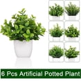thumbnail image 3 of 4 Pot Small Fake Plant Flowerpot Artificial Plastic Eucalyptus Plant Wheat Grass Shrub Plant Indoor Desk Coffee Table Bathroom Bedroom Home Decoration (4), 3 of 5