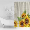 thumbnail image 2 of Rustic Sunflower Shower Curtain, 72" x 72", Country Floral Pastoral Retro Beige Background Waterproof Bathroom Curtain Washable Shower Curtain Set with 12 Hooks, 2 of 6