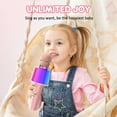 thumbnail image 2 of MINKUROW Kids Karaoke Microphone Toys for Birthday Gifts 4 5 6 7 8 9 10 11 12 Years Old Kids Christmas Party Ideas Gift for Boy and Girls Wireless Karaoke Machine Voice Changer Toy Microphone(Pink), 2 of 7