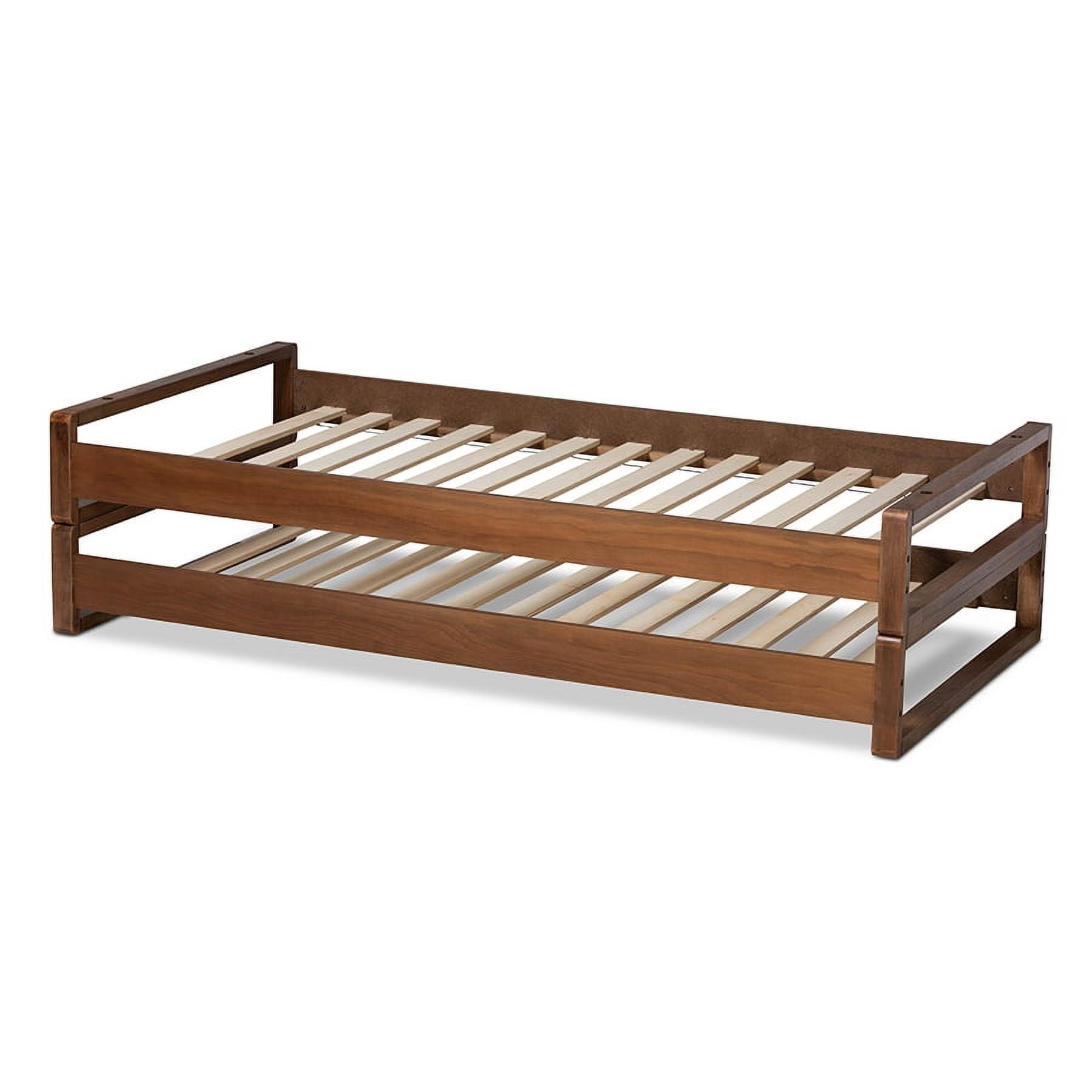 Baxton Studio Klara Modern and Contemporary Walnut Finished Wood Expandable Twin Size to King Size Bed Frame