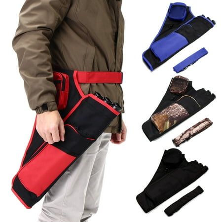 Adult Target Quiver - 3 Tube Deluxe Archery Hip Back Arrow Quiver Adjustable Waist Belt Bow Quiver Arrows Holder Bag Case for Shooting and Target Hunting