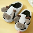 thumbnail image 6 of PINQI Unisex Child Fashion Shoes Kids Shoes House Slippers Bedroom Home Slippers Cute Cow Cotton Slippers Winter Indoor Outdoor Slippers for Boys Girls(Black,11-11.5 Years), 6 of 9