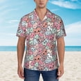 thumbnail image 4 of Daiia Cartoon Hearts Hawaiian Shirt for Men Gentle Cotton Regular Short Sleeve Casual-Small, 4 of 9