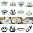 thumbnail image 2 of Bathroom Sink Overflow Cover, Drain Hole Plug Stopper for Ceramic Basin, Washbasin Drain Gasket Repment Part, Fits Most Standard Sinks, Easy Push-in Installation, ABS Plastic, 2 of 2
