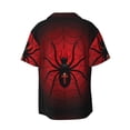 thumbnail image 2 of KLL Spider on the Web Print Men's Shirt Short Sleeve Button Down Summer Cuba Beach Shirts- Medium, 2 of 7